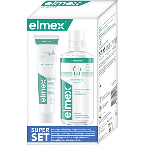 Elmex Sensitive duopack zubní pasta + ústní voda, 75 ml + 400 ml