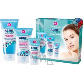 Dermacol Acneclear mycí gel 150 ml + hydratační gel-krém 50 ml + sprchový gel, kosmetická sada