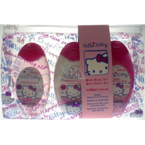 Hello Kitty Sprchový gel + šampon na vlasy + tělové mléko pro dívky dárková sada