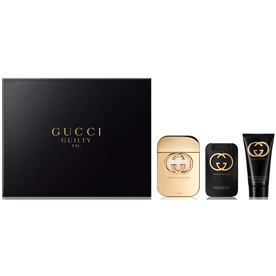 Gucci Guilty Eau pour Femme toaletní voda 75 ml + Guilty tělové mléko 100 ml + Guilty sprchový gel 50 ml, dárková sada