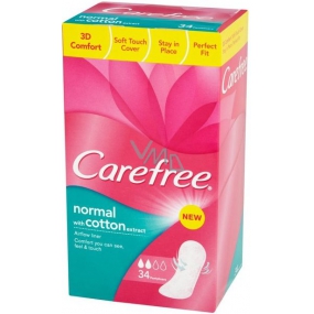 Carefree Normal with cotton extract prodyšné slipové intimní vložky 34 kusů