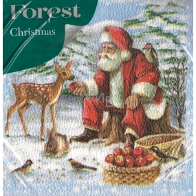 Forest Papírové ubrousky 1 vrstvé 33 x 33 cm 20 kusů Vánoční Santa a srneček