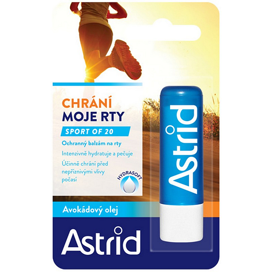 Astrid Avokádový olej Sport OF20 ochranný balzám na rty 4,8 g