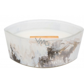 WoodWick Honey Tabac - Medový tabák Artisan vonná svíčka s dřevěným širokým knotem a víčkem sklo loď 453 g