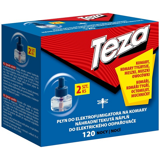 Teza Elektrický odpařovač proti komárům náhradní tekutá náplň 120 nocí 2 x 36 ml