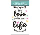 Samolepky na zeď s textem Love, life 60 x 32 cm