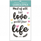 Samolepky na zeď s textem Love, life 60 x 32 cm