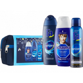 Fa Men Sport sprchový gel 250 ml + deodorant sprej 150 ml + Schauma for Men šampon na vlasy 250 ml + kosmetická taška, kosmetická sada