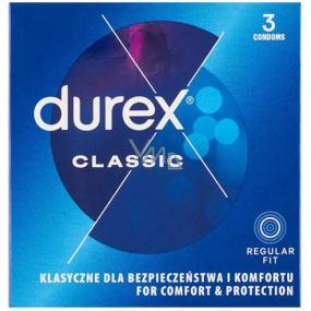 Durex Classic klasický kondom nominální šířka: 56 mm 3 kusy