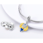 Charm Sterlingové stříbro 925 Egyptský Scarab, přívěsek na náramek cestování