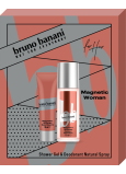 Bruno Banani Magnetic Woman parfémovaný deodorant sklo 75 ml + sprchový gel 50 ml, kosmetická sada pro ženy