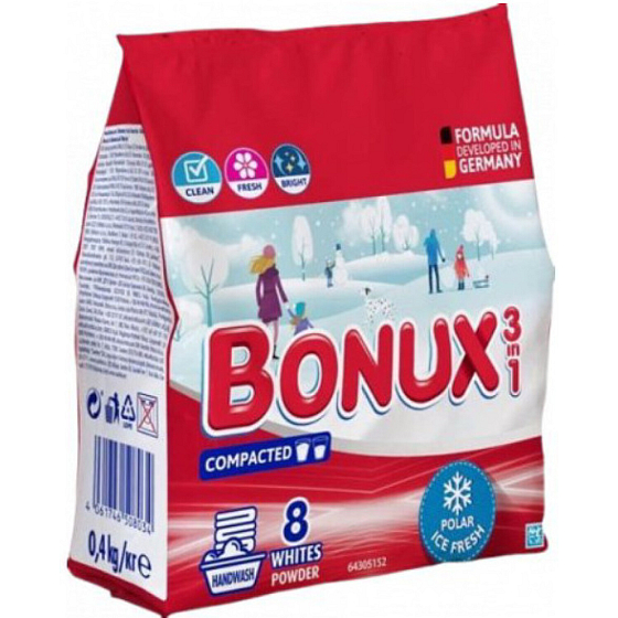 Bonux prací prášek White Polar Ice Fresh, 400 g, 8 dávek