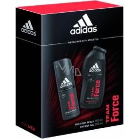 Adidas Team Force deodorant sprej pro muže 150 ml + sprchový gel 250 ml, kosmetická sada