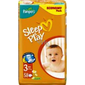 Pampers Sleep & Play 3 Midi 4 - 9 kg plenkové kalhotky 58 kusů