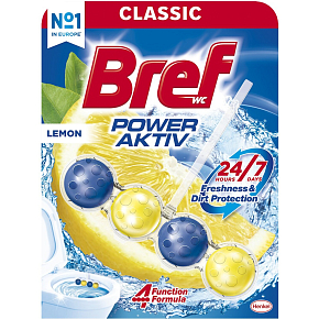 Bref WC Power Aktiv Lemon, WC blok v kuličkách, citrón, 50 g Bref WC Power Aktiv Lemon, WC blok v kuličkách, citrón, 50 g