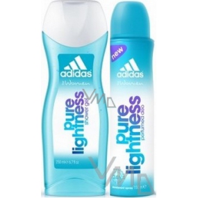 Adidas Pure Lightness sprchový gel 250 ml + deodorant sprej pro ženy 150 ml, kosmetická sada