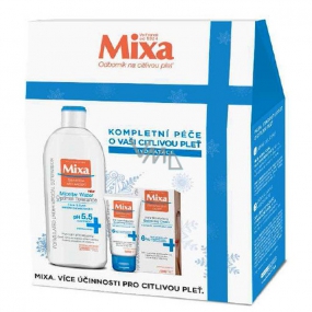 Mixa Hydratační péče pro citlivou pleť lehký vyvažující hydratační krém 6% 50 ml + micelární pleťová voda pro citlivou pleť 400 ml, kosmetická sada