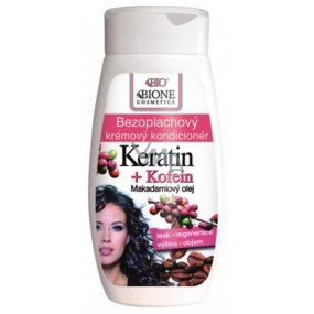 Bione Cosmetics Keratin & Kofein bezoplachový krémový kondicionér pro všechny typy vlasů 260 ml