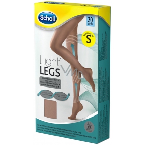Scholl Light Legs Kompresní punčochové kalhoty S hnědé 20 den pomáhají zabraňovat pocitu únavy nohou a snižují pocit těžkých nohou