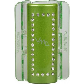 Linziclip Maxi Vlasový skřipec zelený s krystalky 8 cm vhodný pro hustší vlasy 1 kus