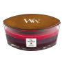 WoodWick Trilogy Sun Ripened Berries - Letní bobule vonná svíčka s dřevěným širokým knotem a víčkem loď 453 g