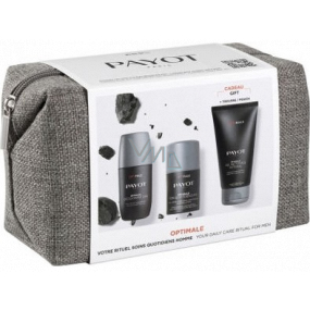 Payot Optimale Nettoyage Integral 3v1 energetizující tělový a vlasový gel 200 ml + osvěžující antiperspirant roll-on pro muže 75 ml + hydratační gelový krém 50 ml + etue, kosmetická sada pro muže