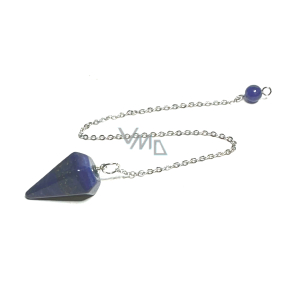 Lapis Lazuli kyvadlo přírodní kámen 2,5 cm + 18 cm řetízek s korálkou, kámen harmonie