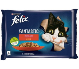 Felix Fantastic Multipack hovězí a kuřecí v želé, kompletní krmivo pro dospělé kočky 4 x 85 g