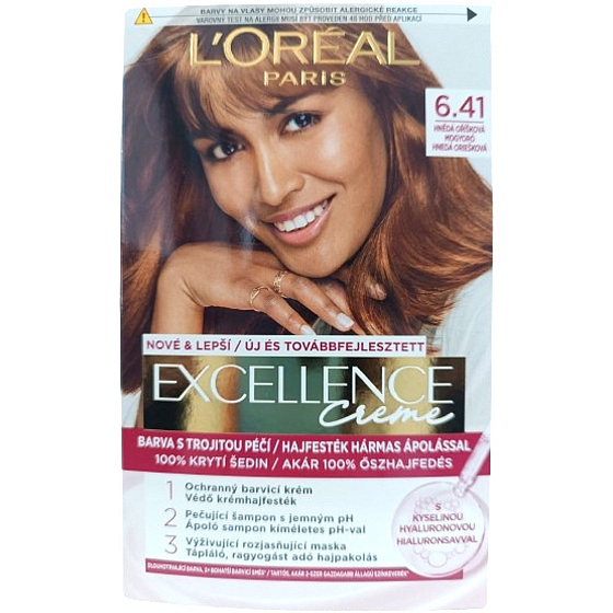 Loreal Paris Excellence Creme barva na vlasy 6.41 Hnědá oříšková