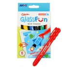 Amos Glass Fun Smývatelné krajony k malování a psaní na sklo 6 barev