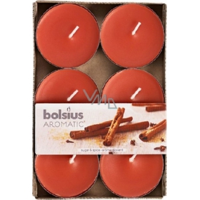 Bolsius Aromatic Maxi Sugar & Spice - Cukr a koření vonné čajové svíčky 6 kusů, doba hoření 8 hodin