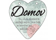 Albi Závěsná plaketka srdce Domov 9 cm × 10 cm