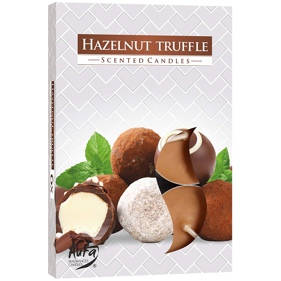 Bispol Aura Hazelnut Truffle - Ořech lanýž vonné čajové svíčky 6 kusů
