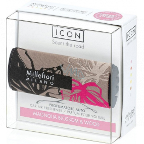 Millefiori Milano Icon Magnolia Blossom & Wood - Květy magnólie a Dřevo vůně do auta Textil Floral voní až 2 měsíce 47 g