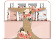 Baylis & Harding Royale Garden mycí gel 300 ml + mléko na tělo a ruce 300 ml + sprchový gel 125 ml + sprchový krém 125 ml + plechová nádobka, kosmetická sada pro ženy