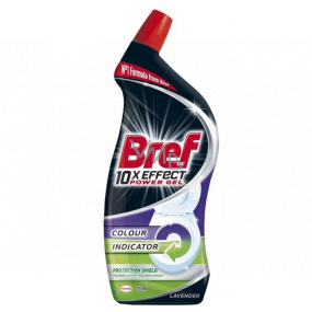 Bref 10x Effect Power Gel Protection Shield Lavender tekutý WC čistič s barevným indikátorem 700 ml