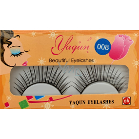 EyelaShes Umělé řasy s lepidlem 008 Černé 1 pár