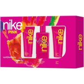 Nike Pink Woman toaletní voda 100 ml + tělové mléko 75 ml + sprchový gel 75 ml, dárková sada pro ženy