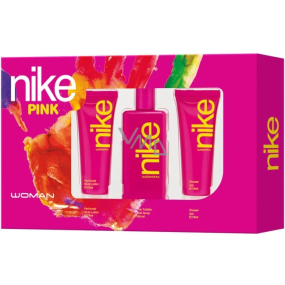 Nike Pink Woman toaletní voda 100 ml + tělové mléko 75 ml + sprchový gel 75 ml, dárková sada pro ženy