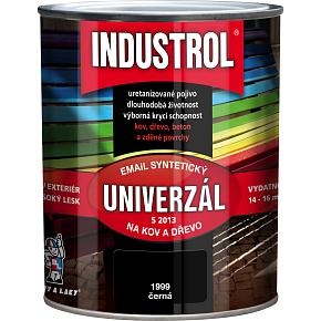 Industrol S2013 univerzál lesk vrchní barva na kov a dřevo, 1999 černá, 750 ml