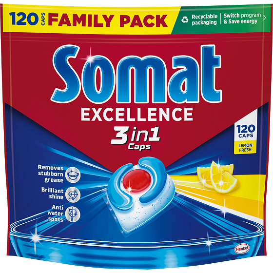 Somat tablety do myčky 3 in 1 Extra Lemon 120 ks