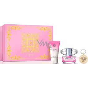 Versace Bright Crystal toaletní voda pro ženy 90 ml + tělové mléko 100 ml + přívěšek na klíč, dárková sada