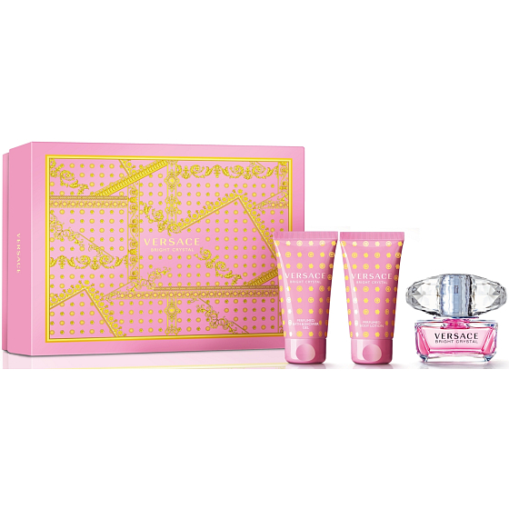 Versace Bright Crystal toaletní voda pro ženy 50 ml + tělové mléko 50 ml + sprchový gel 50 ml, dárková sada