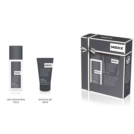Mexx Forever Classic Never Boring for Him parfémovaný deodorant sklo 75 ml + sprchový gel 50 ml, kosmetická sada