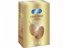 Durex Real Feel nelatexový kondom pro přirozený pocit kůže na kůži, nominální šířka: 56 mm 16 kusů