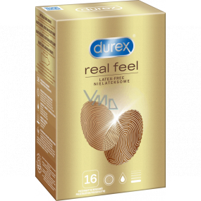 Durex Real Feel nelatexový kondom pro přirozený pocit kůže na kůži, nominální šířka: 56 mm 16 kusů