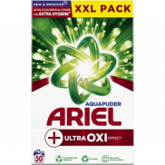 Ariel Aquapuder Ultra Oxi Effect prací prášek na bílé, barevné a černé prádlo 50 dávek 3,25 kg