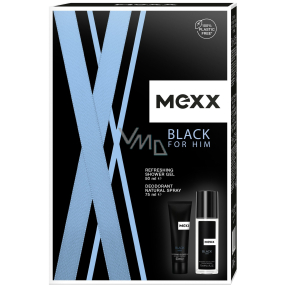 Mexx Black Man parfémovaný deodorant sklo 75 ml + sprchový gel 50 ml, kosmetická sada pro muže