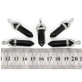 Obsidian kyvadlo šestihran přívěsek přírodní kámen 41 x 13 mm, kámen záchrany