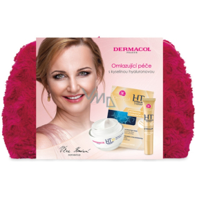 Dermacol Hyaluron Therapy 3D remodelační denní krém 50 ml + remodelační krém na oči a rty 15 ml + intenzivní hydratační a remodelační maska 2 x 8 g + kosmetická taška, kosmetická sada pro ženy